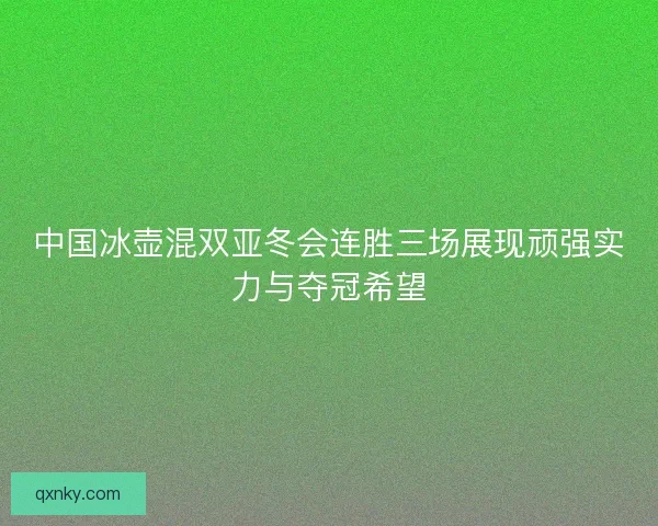 中国冰壶混双亚冬会连胜三场展现顽强实力与夺冠希望